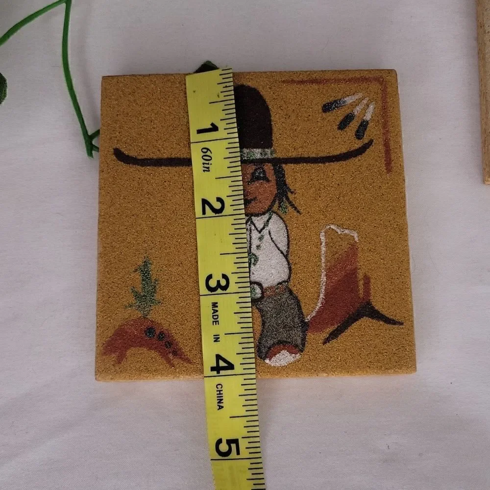 Native American. Sand Pottery. Coaster Set. Authentic. Like New - Picture 9 of 11